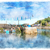 Buy canvas prints of Mevagissey Harbour by Helen Hotson