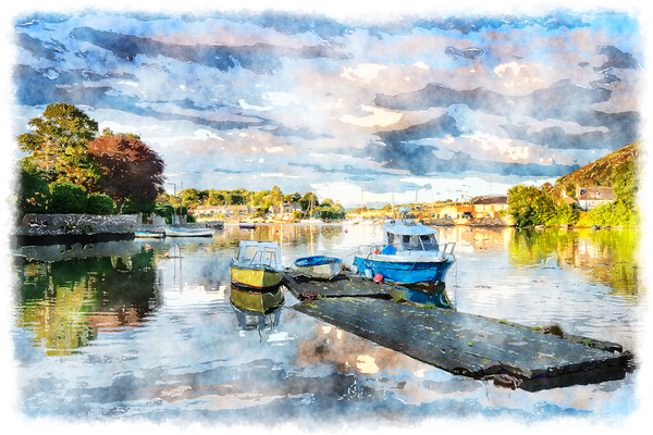 Boats on the River Picture Board by Helen Hotson