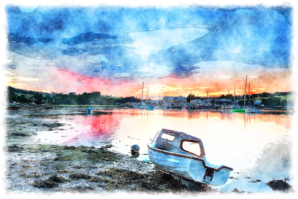 Sunset on the Tamar Picture Board by Helen Hotson