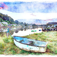 Buy canvas prints of Boats on the River Lerryn by Helen Hotson