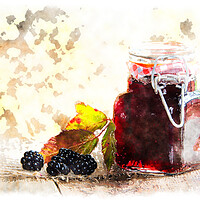 Buy canvas prints of Homemade Blackberry Jam by Helen Hotson