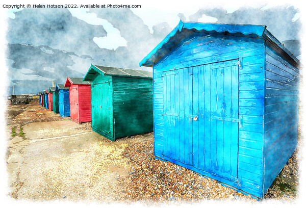 Beach Huts in Hastings Picture Board by Helen Hotson