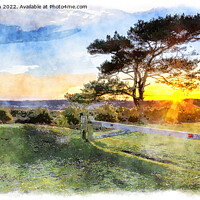 Buy canvas prints of Sunset at Bratley View in the New Forest Painting by Helen Hotson