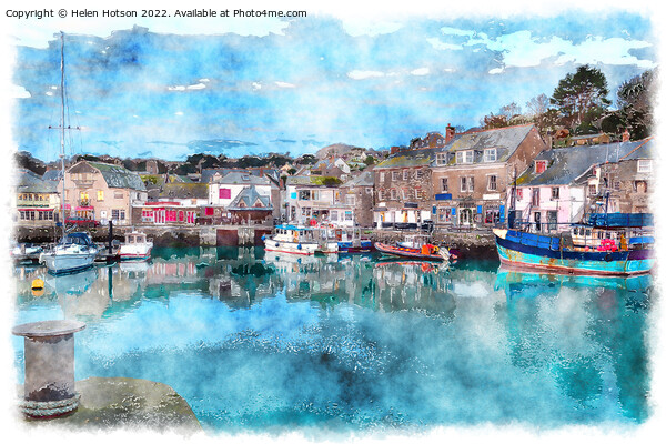 Padstow in Cornwall Painting Picture Board by Helen Hotson
