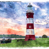 Buy canvas prints of Plymouth Hoe Watercolour by Helen Hotson