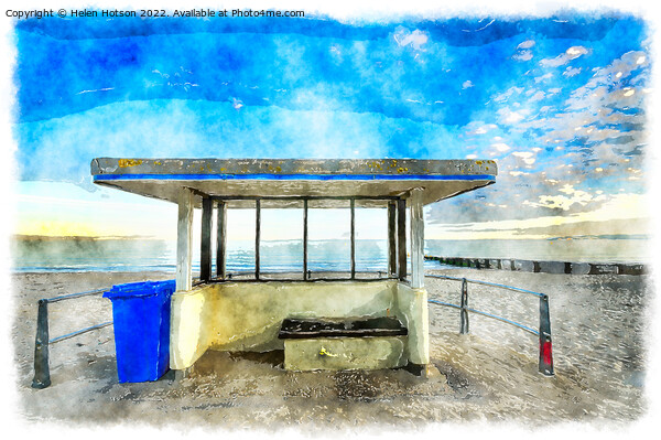 Art Deco Seaside Shelter at Bournemouth Painting Picture Board by Helen Hotson