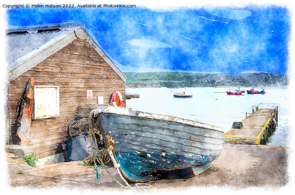 Boats at Swanage Watercolour Picture Board by Helen Hotson