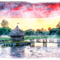 Buy canvas prints of Painting of a Thatched Fishermans Hut by Helen Hotson
