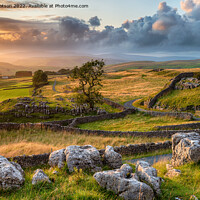 Buy canvas prints of A beautiful sunset over the Yorkshire Dales National Park by Helen Hotson