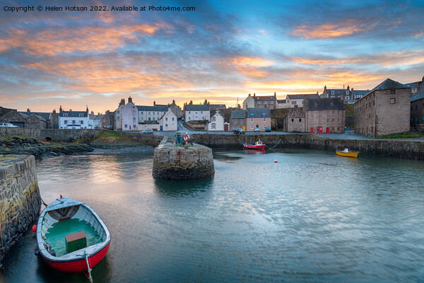 Portsoy Harbour at Dusk Picture Board by Helen Hotson