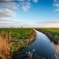 Buy canvas prints of Looking out to Halvergate Mill on Berney Marshes  by Helen Hotson