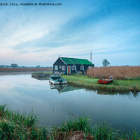 Buy canvas prints of Dawn on the River Thurne by Helen Hotson