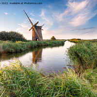 Buy canvas prints of Windmill on the Norfolk Broads by Helen Hotson