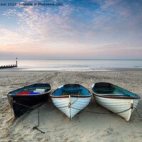 Buy canvas prints of Boats on Bournemouth Beach by Helen Hotson