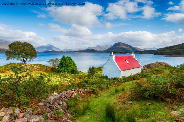 A pretty red roofed croft on the Applecross Peninsula Picture Board by Helen Hotson