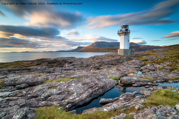 A long exposure of Rhue lighthouse Picture Board by Helen Hotson