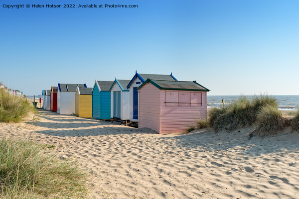 Beach Huts at Southwold Picture Board by Helen Hotson