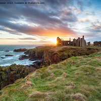 Buy canvas prints of Sunset at Slains Castle by Helen Hotson