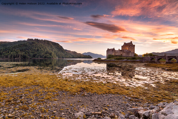 Sunset at Eilean Donan Picture Board by Helen Hotson
