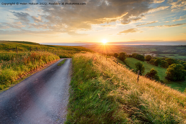 Stunning sunset over the Dorset countryside Picture Board by Helen Hotson