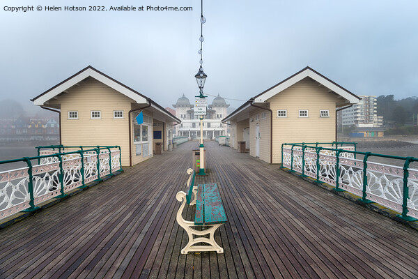 Foggy Weather at Penarth Pier Picture Board by Helen Hotson