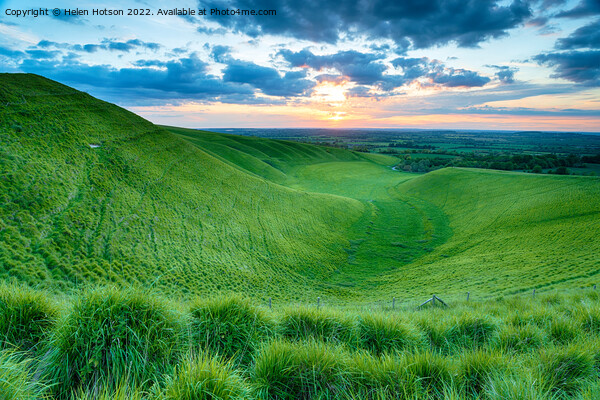 Dramatic sunset over The Manger at Uffington Picture Board by Helen Hotson