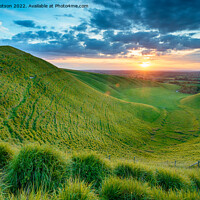 Buy canvas prints of Dramatic sunset over The Manger in Uffington by Helen Hotson