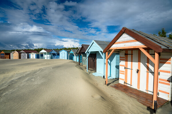 Beach Huts at West Wittering Picture Board by Helen Hotson