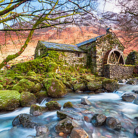 Buy canvas prints of An Old Mill at Borrowdale in the Lake District by Helen Hotson