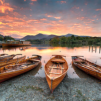 Buy canvas prints of Boats at Derwentwater by Helen Hotson