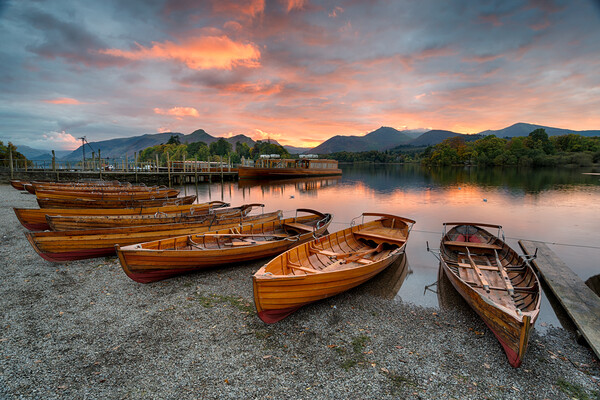 Sunset at Keswick Picture Board by Helen Hotson
