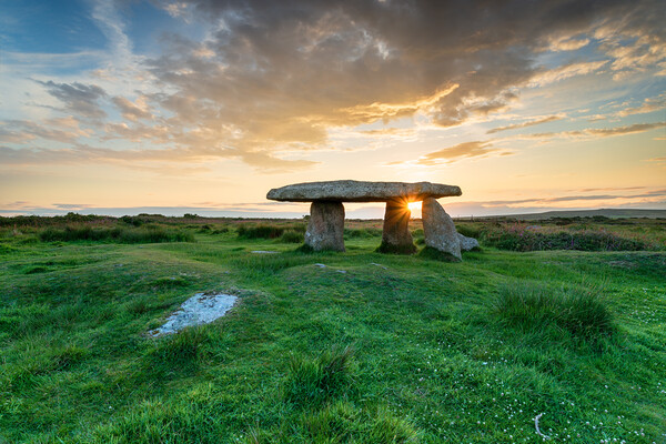 Beautiful sunset over Lanyon Quoit  Picture Board by Helen Hotson