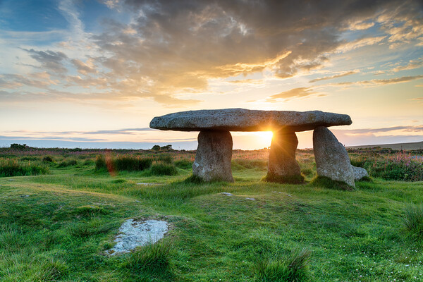 Sunset over Lanyon Quoit Picture Board by Helen Hotson