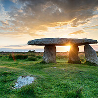 Buy canvas prints of Sunset over Lanyon Quoit by Helen Hotson