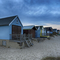 Buy canvas prints of Beach Huts at Dusk by Helen Hotson