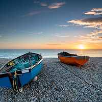 Buy canvas prints of Sunset on Chesil Beach by Helen Hotson