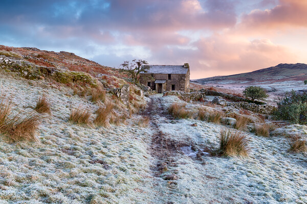 Winter Sunrise on Garrow Tor Picture Board by Helen Hotson