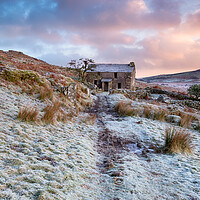 Buy canvas prints of Winter Sunrise on Garrow Tor by Helen Hotson
