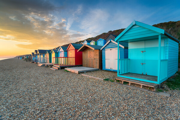 Beach Huts at MIlford on Sea Picture Board by Helen Hotson