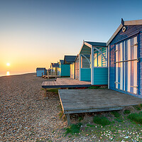 Buy canvas prints of Beach Huts at Milford on Sea by Helen Hotson
