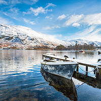 Buy canvas prints of Snow at Glenriding on Ullswater by Helen Hotson