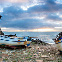 Buy canvas prints of Fishing Boats at Penberth Cove by Helen Hotson