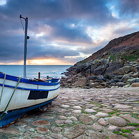 Buy canvas prints of Fishing Boat on A Beach by Helen Hotson
