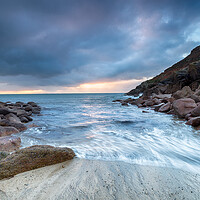 Buy canvas prints of Sunrise at Penberth Cove by Helen Hotson