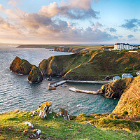 Buy canvas prints of Mullion Cove in Cornwall by Helen Hotson