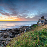 Buy canvas prints of Dawn at Howick in Northumberland by Helen Hotson