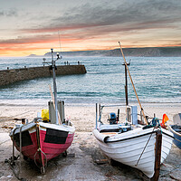 Buy canvas prints of Fishing Boats At Sennen Cove by Helen Hotson