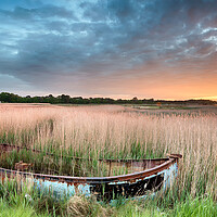 Buy canvas prints of Boat in the Reeds by Helen Hotson