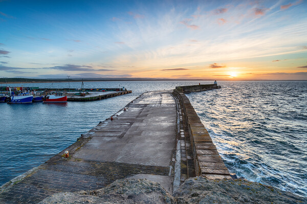 Sunset at Burghead Picture Board by Helen Hotson