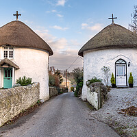 Buy canvas prints of Roundhouses at Veryan in Cornwall by Helen Hotson
